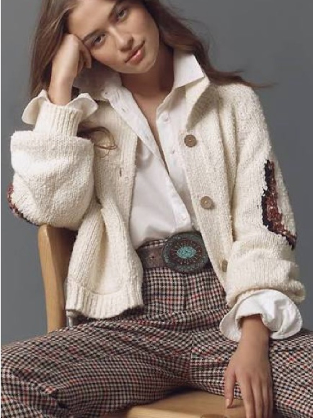 Anthropologie Pilcro Knit Western Horse Cardigan - Picture 2 of 5